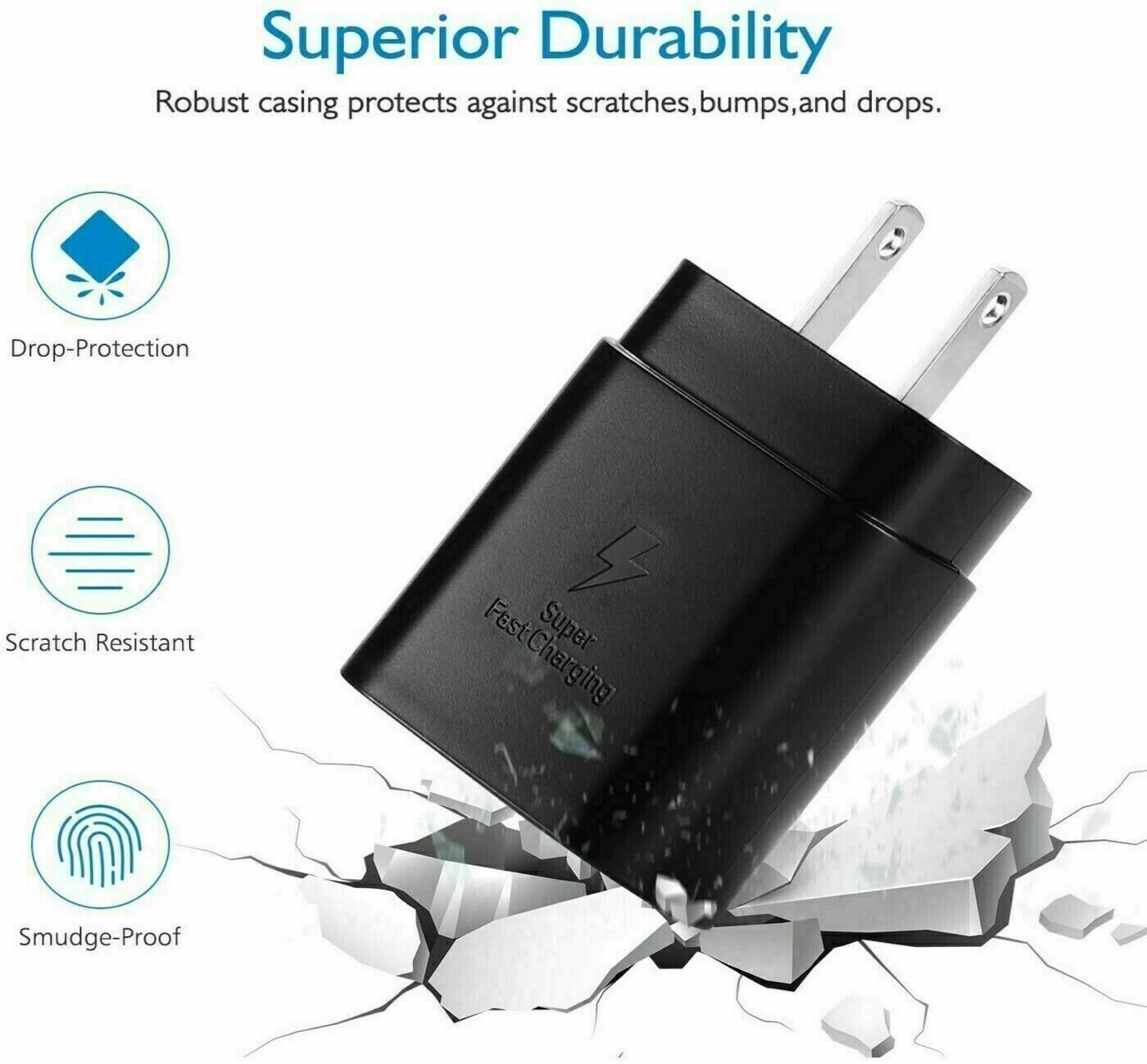25W Type USB-C Super Fast Wall Charger +6FT Cable For Samsung Galaxy