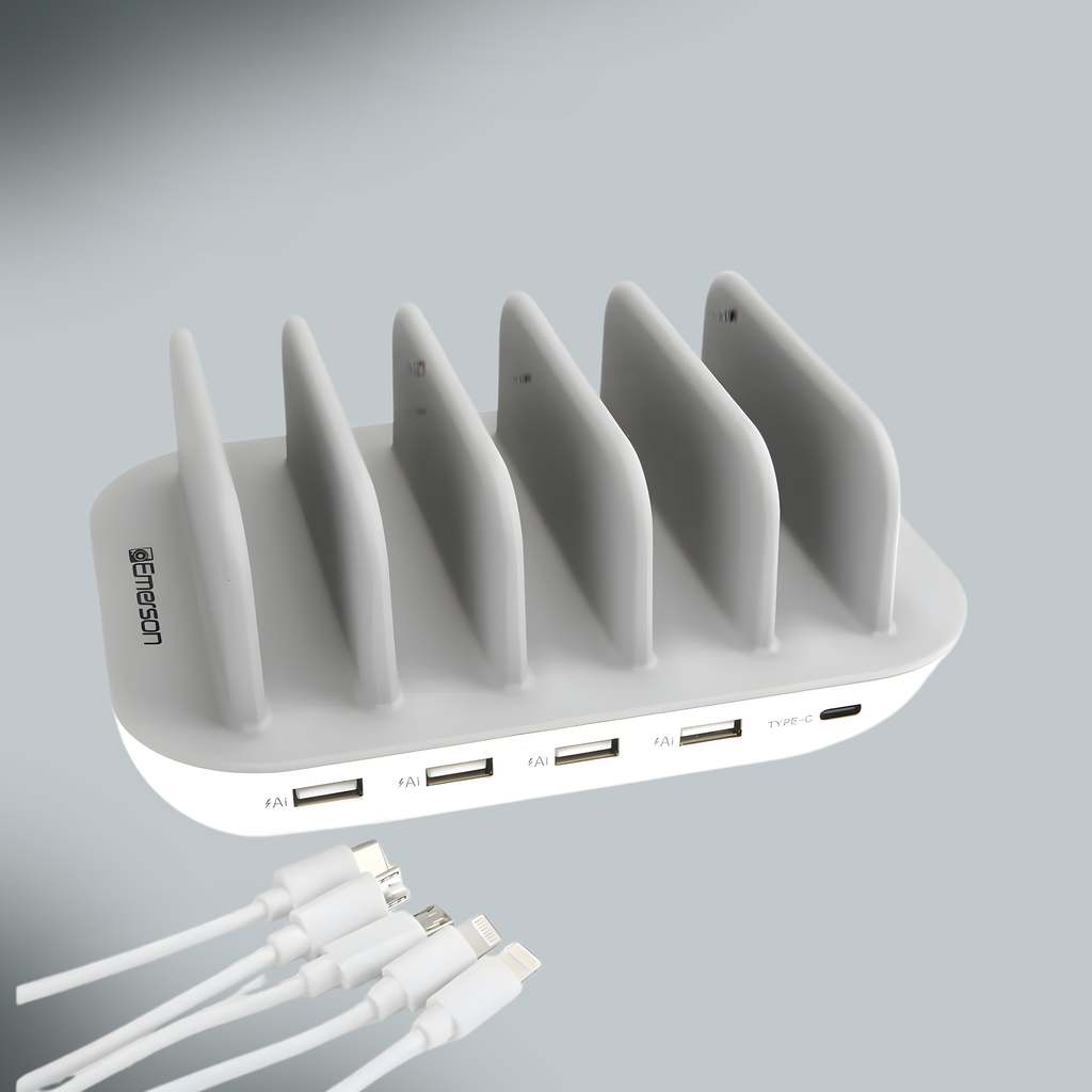 Emerson 5-Port USB Charging Station with LED Charging Indicator Light